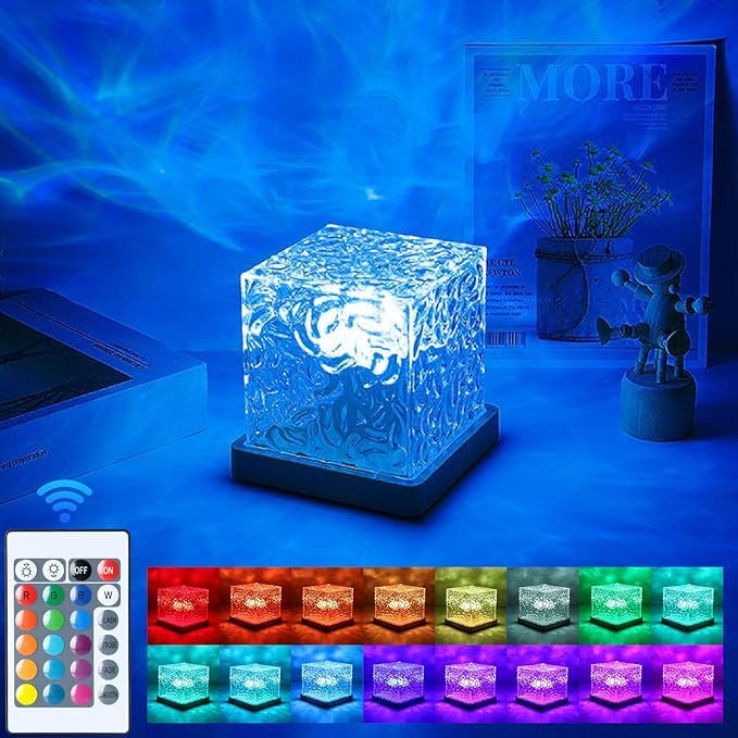 Rotating Water Ripple Night Light Aura Lamp