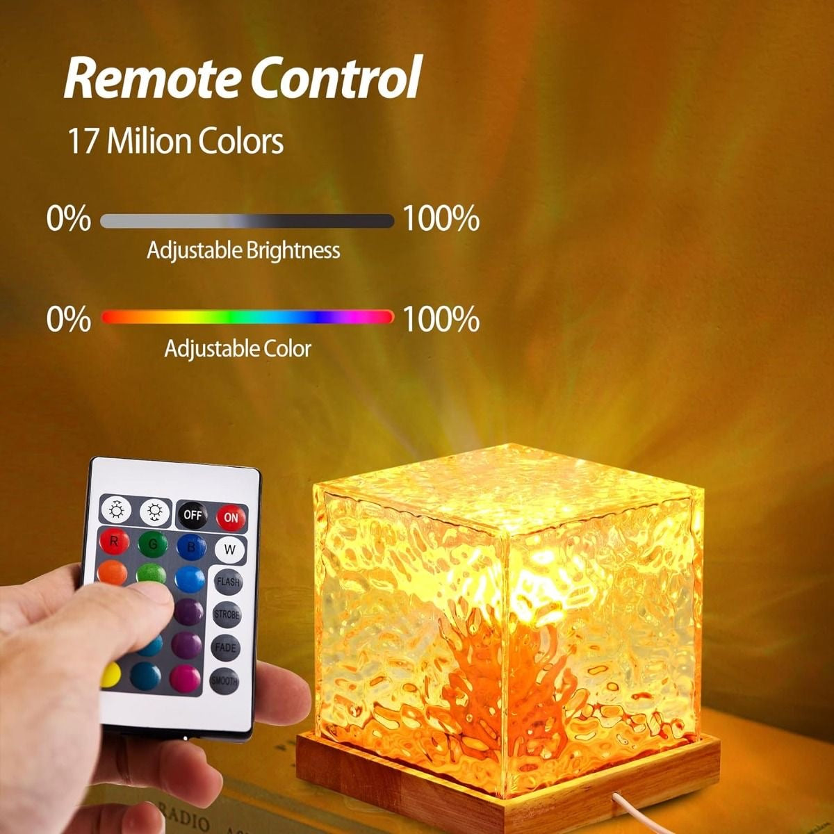 Rotating Water Ripple Night Light Aura Lamp