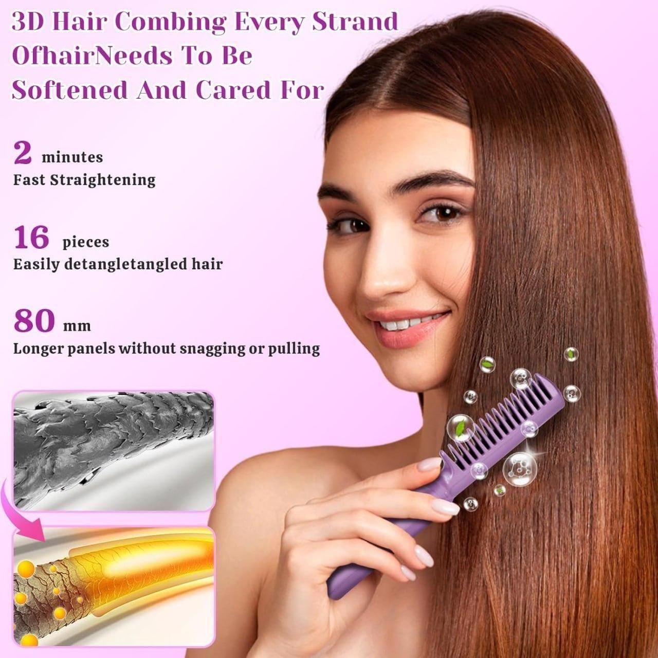 Rechargeable Mini Adjustable Hair Straightener Hot Comb