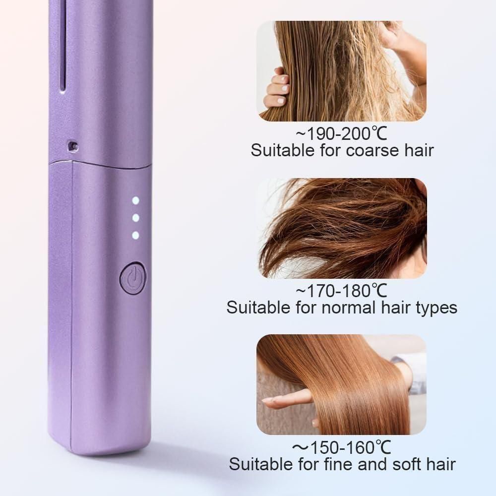 Rechargeable Mini Adjustable Hair Straightener Hot Comb