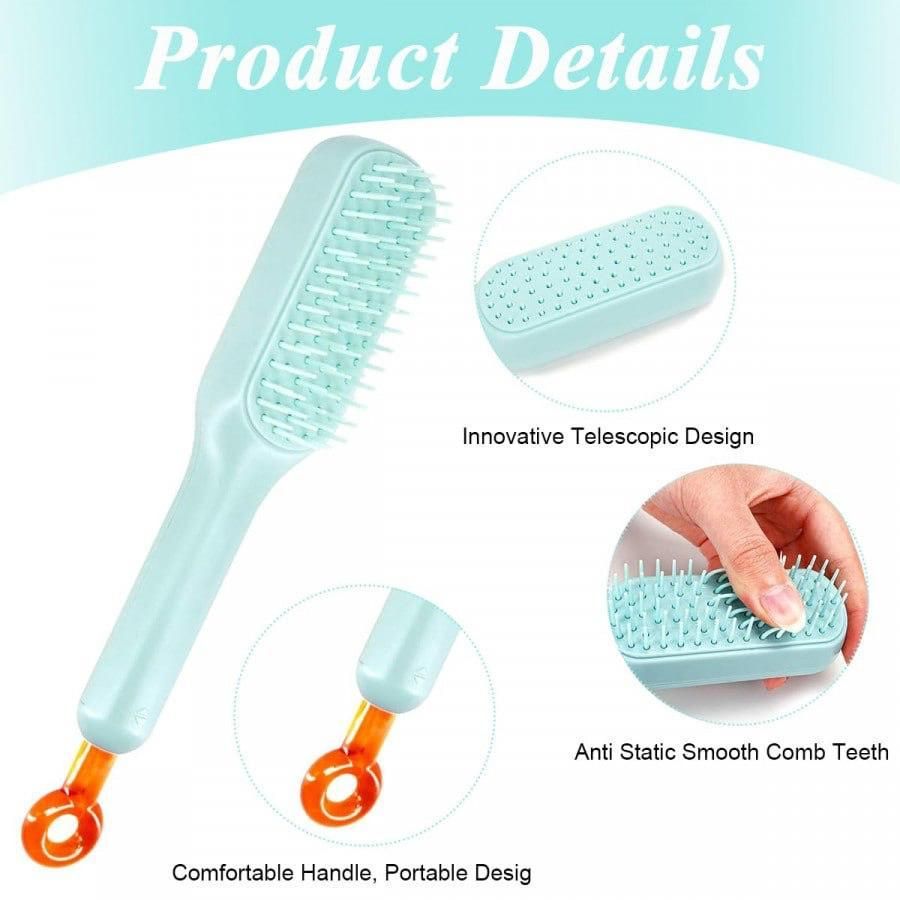 Self-cleaning Anti-static Massage Comb for Adults and Kids- Pack of 1