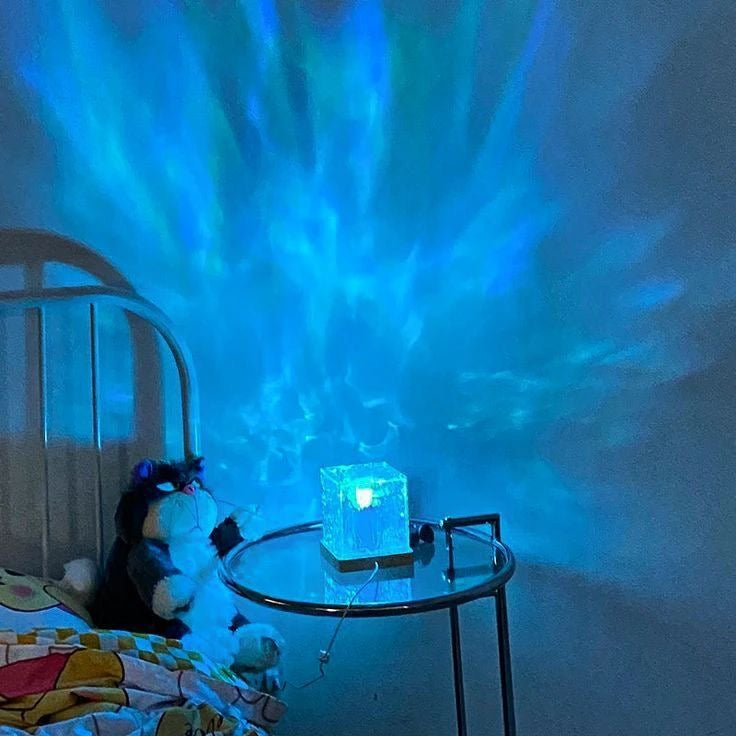 Rotating Water Ripple Night Light Aura Lamp